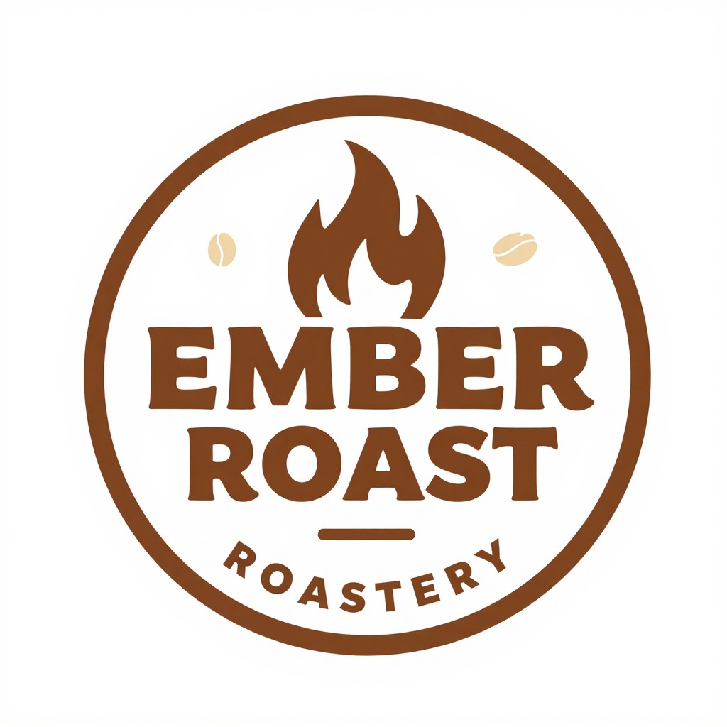 Coffee roastery emblem logo generated by free model