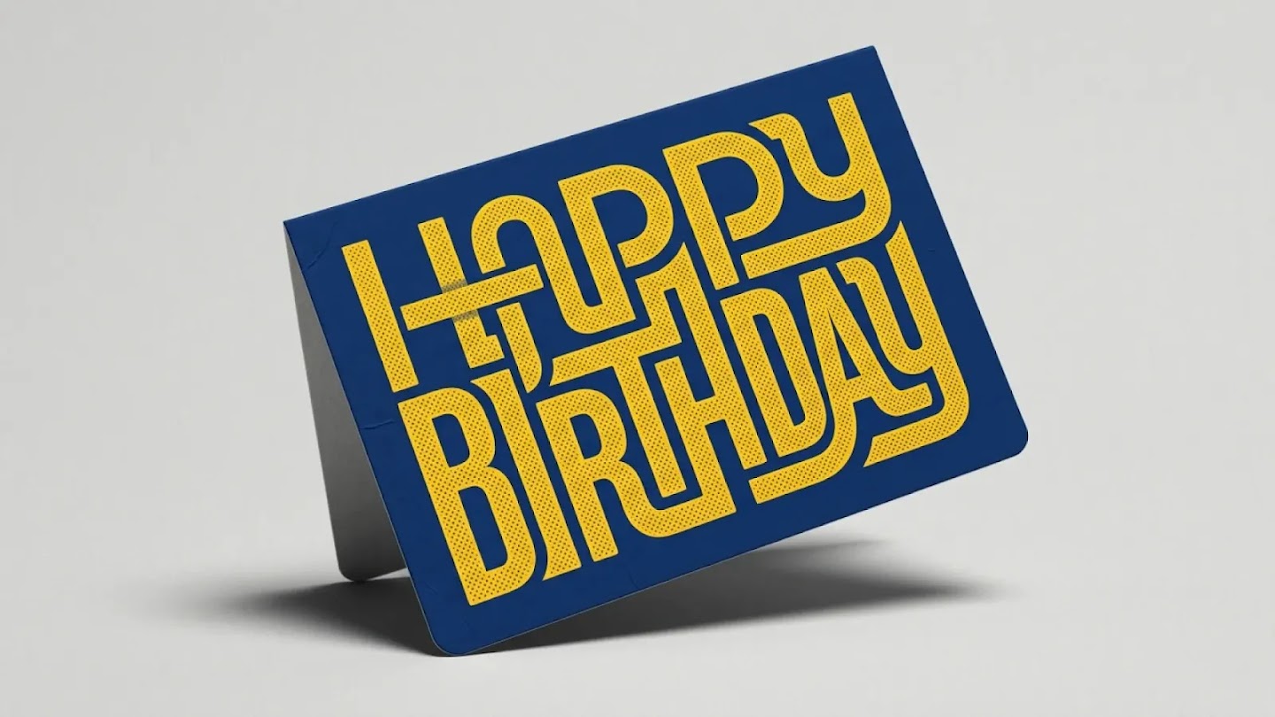 Happy Birthday — Retro Typography Card